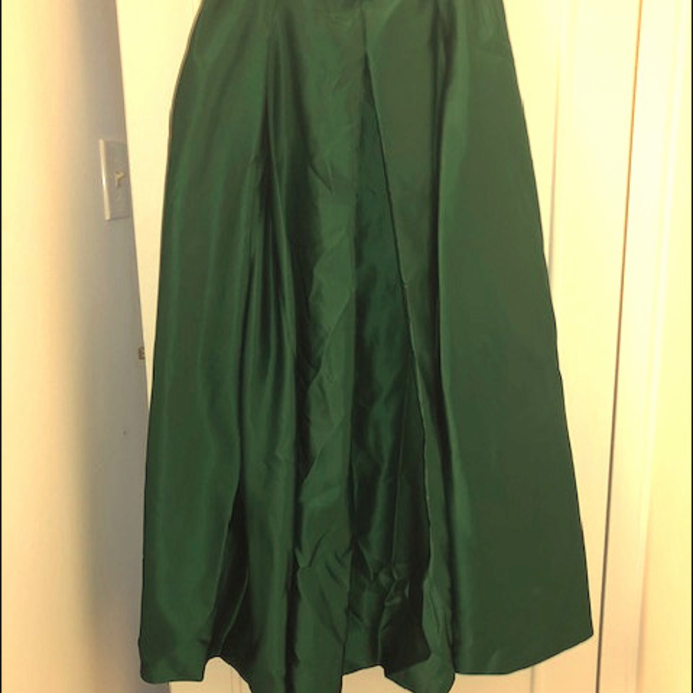 Emerald green stain full length skirt
